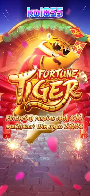 Tampilan visual slot Fortune Tiger dengan tema harimau emas dan latar belakang kuil oriental.
